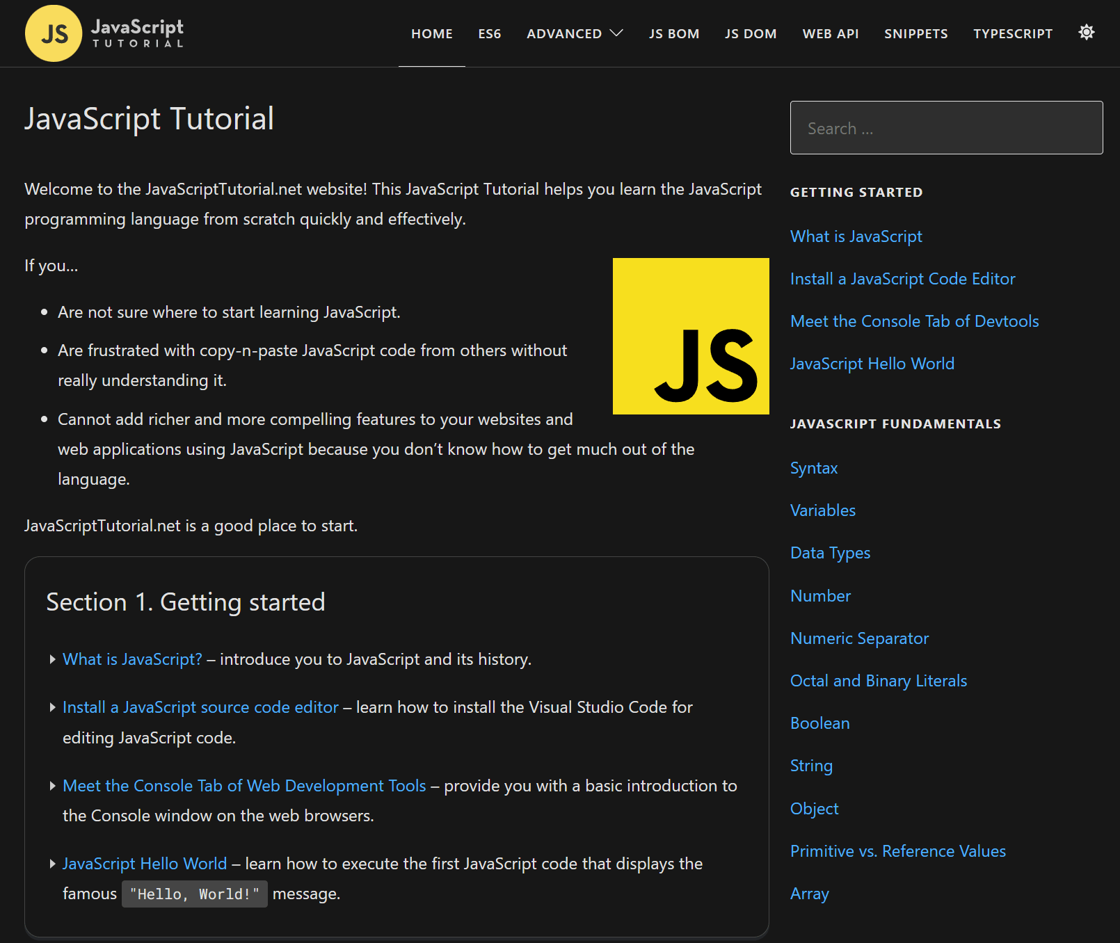 JavaScript Tutorial